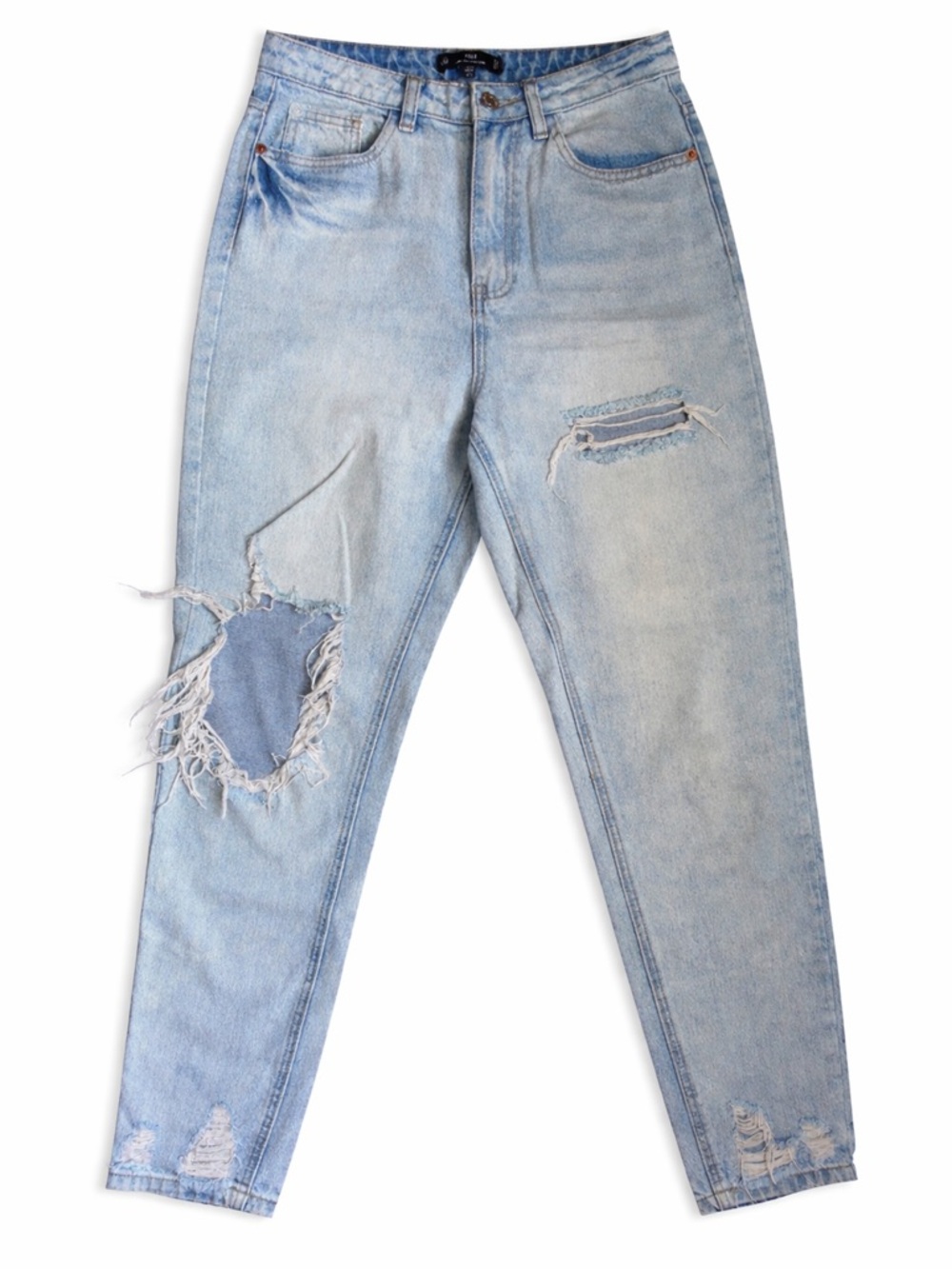 Missguided riot high rise distressed mom jeans
